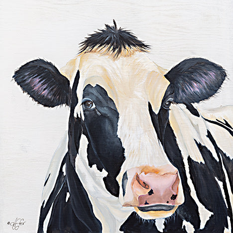 Diane Fifer DF176 - DF176 - Holstein Cow - 12x12 Cow, Holstein Cow, Black & White Cow, Portrait, Farm Animal from Penny Lane