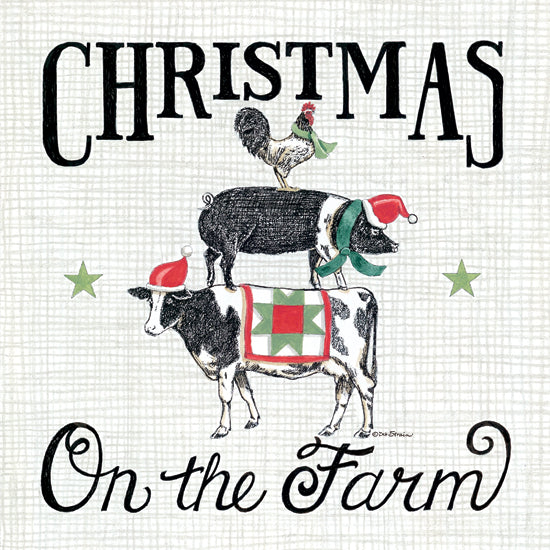 Deb Strain DS1822 - DS1822 - Christmas on the Farm - 12x12 Christmas, Farm, Holidays, Cow, Pig, Rooster, Holidays from Penny Lane