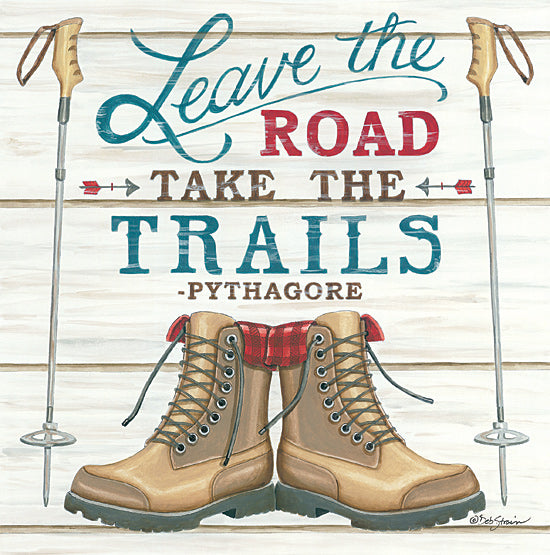 Deb Strain DS1845 - DS1845 - Leave the Road - 12x12 Signs, Typography, Hiking, Trails, Hobbies, Boots from Penny Lane