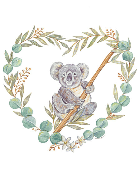 Deb Strain DS1899 - DS1899 - Koala Love - 12x16 Koala Bear, Wreath, Greenery, Heart, Love, Australia from Penny Lane