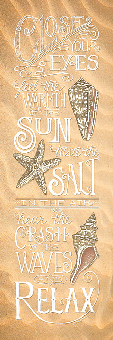 Deb Strain DS1901A - DS1901A - Close Your Eyes - 12x36 Seashells, Sand, Coastal, Tropical, Relax, Signs from Penny Lane