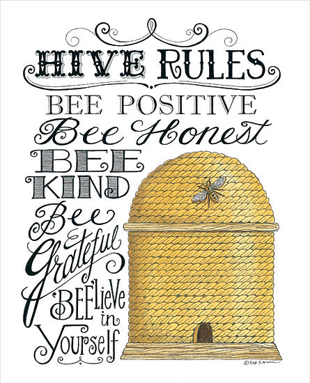Deb Strain DS1927 - DS1927 - Hive Rules - 12x12 Hive Rules, Motivational, Bee Hive, Bees, Calligraphy, Signs from Penny Lane