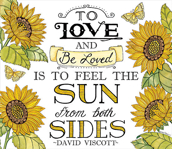 Deb Strain DS1931 - DS1931 - To Love and Be Loved - 12x12 Love, Be Loved, Bees, Sunflowers, Autumn, Flowers, Quote, David Viscott from Penny Lane