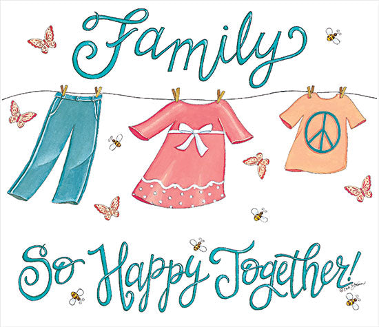 Deb Strain DS1935 - DS1935 - Family So Happy Together - 12x12 Family, Happy Together, Clothesline, Laundry from Penny Lane