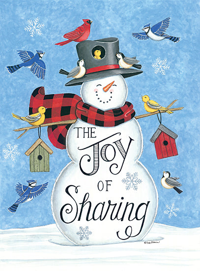 Deb Strain DS1952 - DS1952 - Sharing Snowman & Friends - 12x16 The Joy of Sharing, Snowman, Birds, Winter, Seasons from Penny Lane