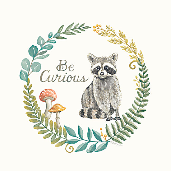 Deb Strain DS1959 - DS1959 - Be Curious Raccoon - 12x12 Be Curious, Raccoon, Children, Baby, Forest Animals, Greenery, Woodland Creatures from Penny Lane
