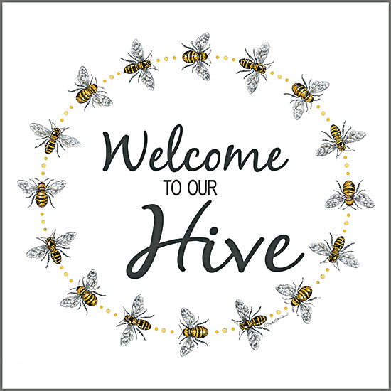 Deb Strain DS2008 - DS2008 - Welcome to Our Hive     - 12x12 Welcome to Our Hive, Family, Home, Bees, Insects, Typography, Signs, Whimsical from Penny Lane