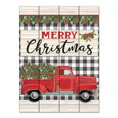 DS2037PAL - Merry Christmas Red Truck - 12x16