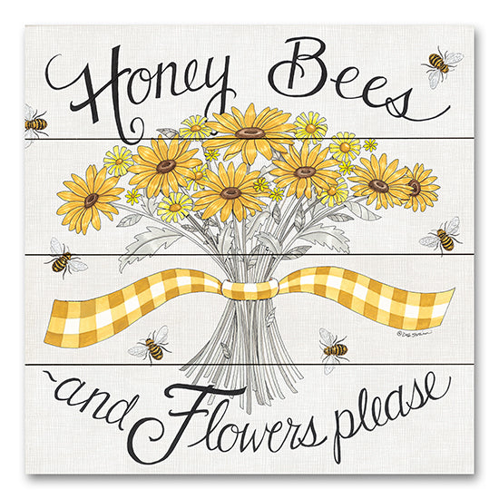 Deb Strain DS2057PAL - DS2057PAL - Flowers Please - 12x12 Honey Bees and Flowers Please, Flowers, Bees, Bouquet, Typography, Signs from Penny Lane