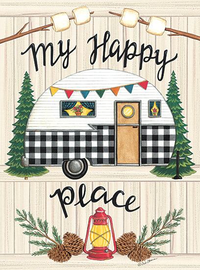 Deb Strain DS2095 - DS2095 - Camper My Happy Place - 12x16 Camper, Lodge, Camping, My Happy Place, Typography, Signs, Nature, Summer from Penny Lane