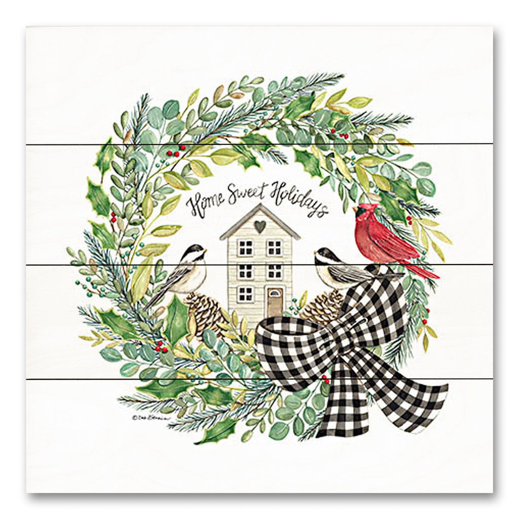 Deb Strain DS2097PAL - DS2097PAL - Home Sweet Holidays - 12x12 Christmas, Holidays, Nature, Birds, Wreath, Greenery, Cardinal, House, Typography, Signs, Textual Art, Pine Cones, Winter, Cottage/Country from Penny Lane