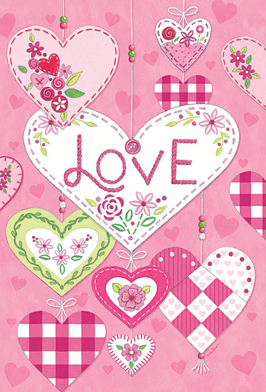 Deb Strain DS2165 - DS2165 - Valentine Love - 12x18 Valentine's Day, Hearts, Flowers, Mobile, Patterns, Love, Typography, Signs, Textual Art, Pink, Red from Penny Lane