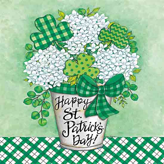 Deb Strain DS2233 - DS2233 - St. Pat's Hydrangea - 12x12 St. Patrick's Day, Happy St. Patrick's Day!, Typography, Signs, Textual Art, Flowers, Bouquet, Shamrocks, Greenery, Bow, Patterns from Penny Lane