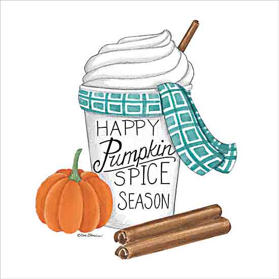 Deb Strain DS2256 - DS2256 - Happy Pumpkin Spice Season - 12x12 Fall, Coffee, Drink Pumpkin, Happy Pumpkin Spice Season, Typography, Signs, Textual Art, Cinnamon Sticks, Kitchen from Penny Lane