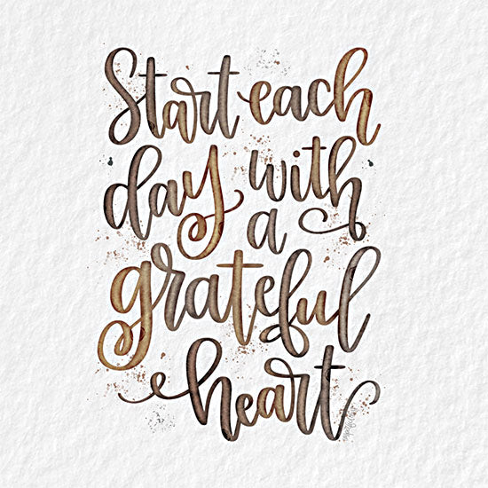 Imperfect Dust DUST1001 - DUST1001 - Grateful Heart - 12x12 Inspirational, Start Each Day with a Grateful Heart, Grateful, Typography, Signs, Textual Art from Penny Lane