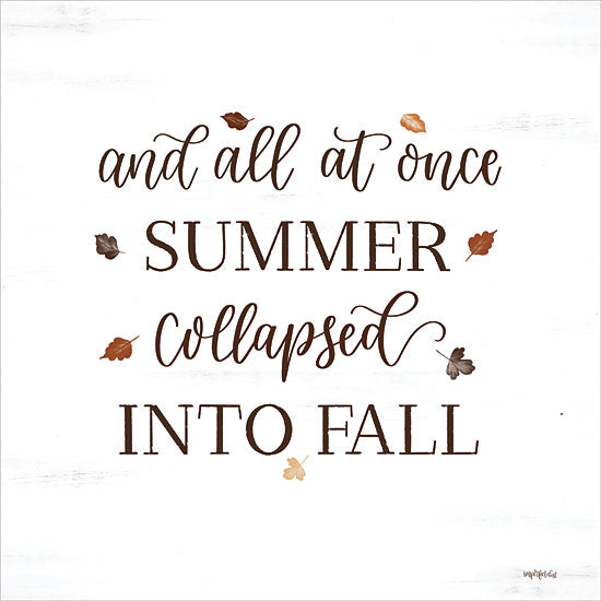 Imperfect Dust DUST1058 - DUST1058 - Summer Collapsed Into Fall - 12x12 Fall, And All at Once Summer Collapsed into Fall, Typography, Signs, Textual Art, Whimsical, Leaves from Penny Lane