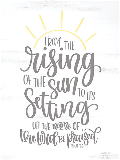 Imperfect Dust DUST1077 - DUST1077 - Rising of the Sun - 12x16 Religious, From the Rising of the Sun to Its Setting, Psalm, Typography, Signs, Textual Art, Bible Verse, Sunrays, Gray & White from Penny Lane