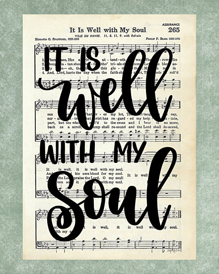 Imperfect Dust DUST1142 - DUST1142 - It is Well with My Soul - 12x16 Religious, Music, Sheet Music, It is Well with My Soul, Psalm, Bible Verse, Typography, Signs, Textual Art, Religious Song from Penny Lane