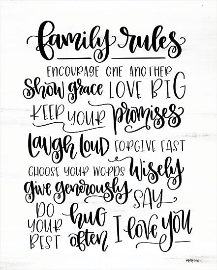 Imperfect Dust DUST506 - DUST506 - Family Rules - 12x16 Signs, Typography, Family Rules, Black & White, Inspirational from Penny Lane