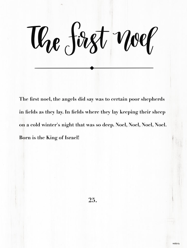 Imperfect Dust DUST537 - DUST537 - The First Noel    - 12x16 The First Noel, Holidays, Signs, Black & White, Christmas Songs from Penny Lane