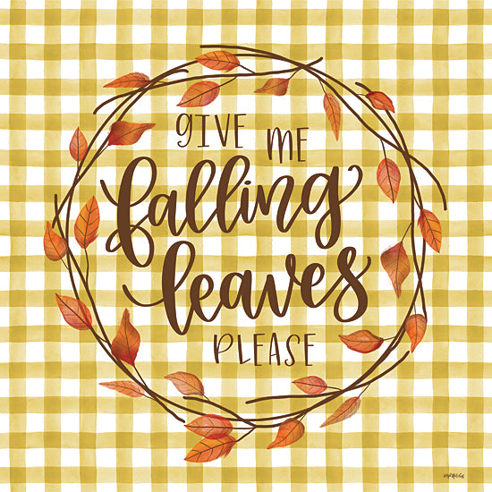 Imperfect Dust DUST564 - DUST564 - Falling Leaves Please    - 12x12 Wreath, Leaves, Autumn, Plaid, Seasons from Penny Lane