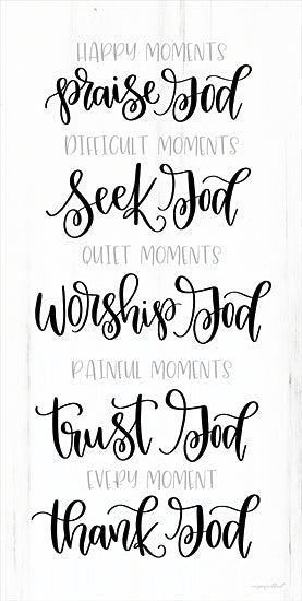 Imperfect Dust DUST583 - DUST583 - Moments - 9x18 God, Thankful, Black & White, Religious, Calligraphy, Signs from Penny Lane
