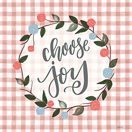 Imperfect Dust DUST592 - DUST592 - Choose Joy - 12x12 Choose Joy, Wreath, Flowers, Plaid, Calligraphy, Shabby Chic from Penny Lane