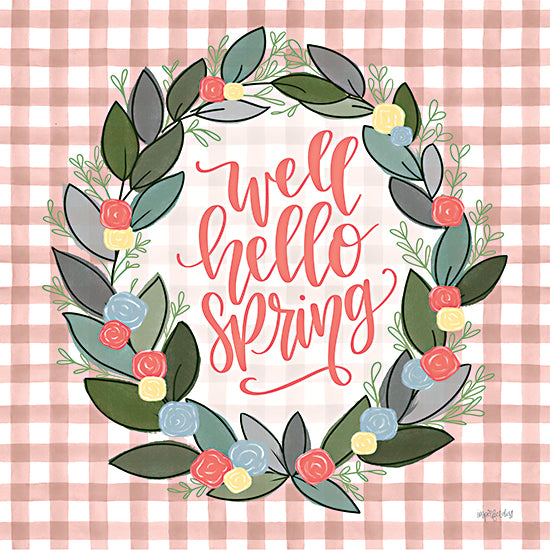 Imperfect Dust DUST594 - DUST594 - Well Hello Spring - 12x12 Well Hello Spring, Wreath, Calligraphy, Flowers, Plaid, Shabby Chi from Penny Lane