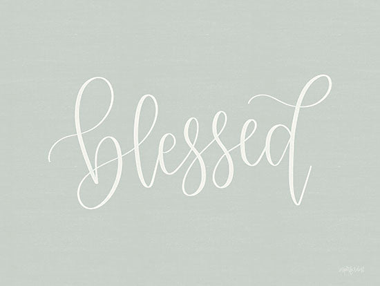 Imperfect Dust DUST810 - DUST810 - Blessed - 16x12 Blessed, Gray and White, Calligraphy, Signs from Penny Lane