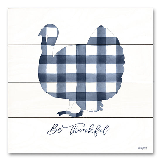 Imperfect Dust DUST937PAL - DUST937PAL - Be Thankful Turkey - 12x12 Be Thankful, Turkey, Blue & White, Plaid, Thanksgiving, Decorations from Penny Lane