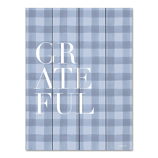 Imperfect Dust DUST943PAL - DUST943PAL - Grateful - 12x16 Grateful, Blue Plaid, Typography, Signs from Penny Lane