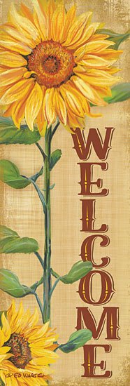 Ed Wargo ED399A - ED399A - Welcome Sunflower - 12x36 Welcome, Sunflower, Flowers, Autumn, Country from Penny Lane