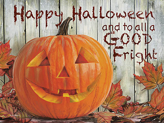 Ed Wargo ED463 - ED463 - Happy Halloween - 16x12 Happy Halloween, Pumpkin, Jack O'Lantern, Still Life, Autumn, Leaves, Signs from Penny Lane