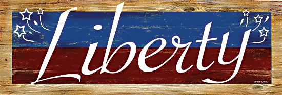 Ed Wargo ED469 - ED469 - Liberty - 18x6 Liberty, Patriotic, Red, White & Blue, Stars, Americana, Typography, Signs from Penny Lane