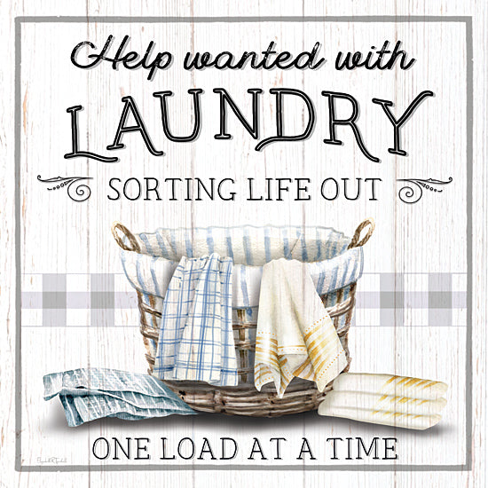 Elizabeth Tyndall ET131 - ET131 - Laundry Help Wanted - 12x12 Laundry, Laundry Room, Whimsical, Help Wanted with Laundry Sorting Life Out One Load at a Time, Typography, Signs, Textual Art, Laundry Basket, Farmhouse/Country from Penny Lane