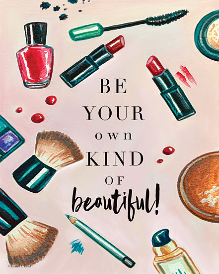 Elizabeth Tyndall ET172 - ET172 - Own Kind of Beautiful - 12x16 Tween, Makeup, Be Your Own Kind of Beautiful, Typography, Signs, Textual Art, Brushes, Nail Polish, Lipstick, Girls from Penny Lane