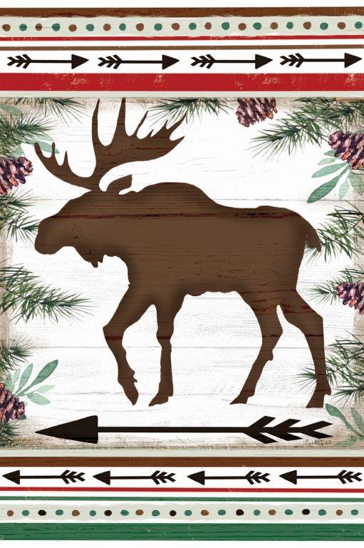 Elizabeth Tyndall ET227 - ET227 - Lodge Moose - 12x18 Lodge, Moose, Pine Sprigs, Pinecones, Arrows, Patterns, Silhouette, Masculine from Penny Lane