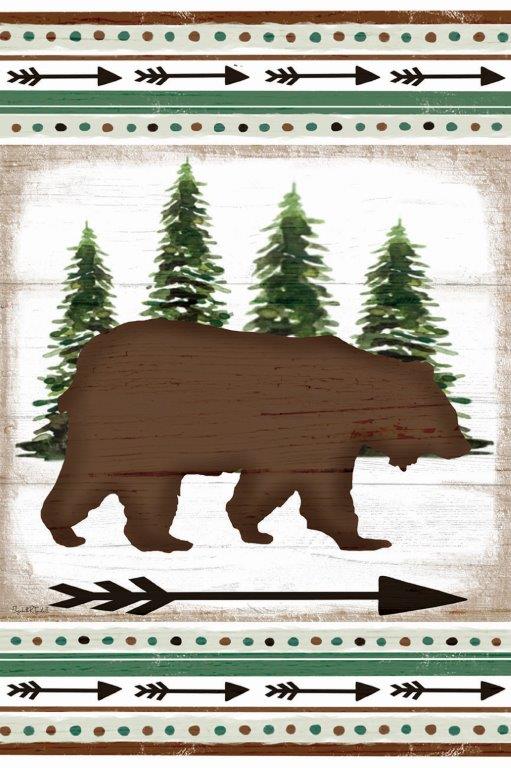 Elizabeth Tyndall ET229 - ET229 - Lodge Bear - 12x18 Lodge, Bear, Pine Sprigs, Pinecones, Arrows, Patterns, Silhouette, Masculine from Penny Lane