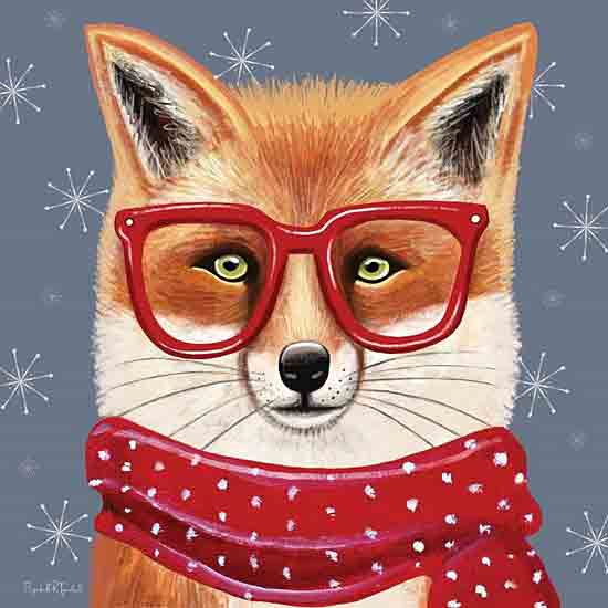 Elizabeth Tyndall ET262 - ET262 - Holiday Fox - 12x12 Winter, Fox, Whimsical, Glasses, Scarf, Snowflakes from Penny Lane