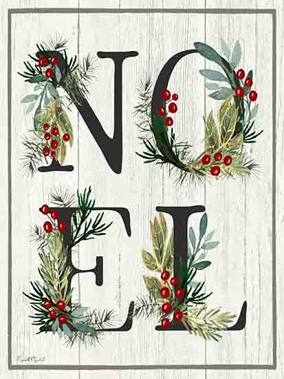 Elizabeth Tyndall ET270 - ET270 - Rustic Noel - 12x16 Christmas, Holidays, Noel, Greenery, Berries, Typography, Signs, Textual Art, Winter from Penny Lane
