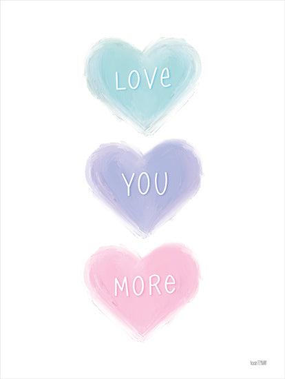 House Fenway FEN1005 - FEN1005 - Love You More Candy Hearts - 12x16 Inspirational, Hearts, Love You More, Typography, Signs, Textual Art, Candy Hearts, Pastel Colors from Penny Lane