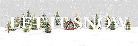House Fenway FEN1138A - FEN1138A - Let It Snow Sign - 36x12 Winter, Let It Snow, Typography, Signs, Textual Art, Snow, Landscape, Trees, House, A-Frame House, Snowman from Penny Lane