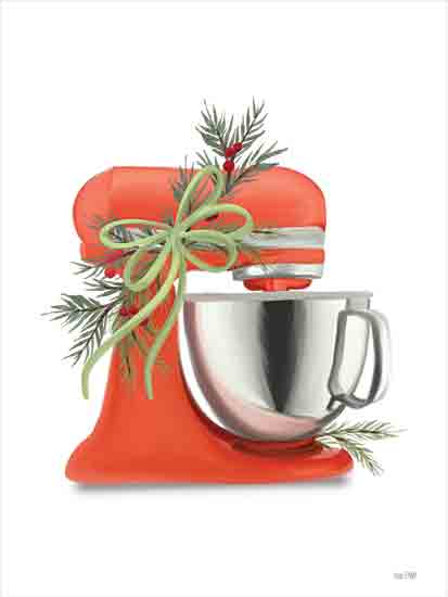 House Fenway FEN1142 - FEN1142 - Baking Spirits Bright Mixer - 12x16 Christmas, Holidays, Kitchen, Baking, Mixer, Pine Sprigs, Green Bow from Penny Lane