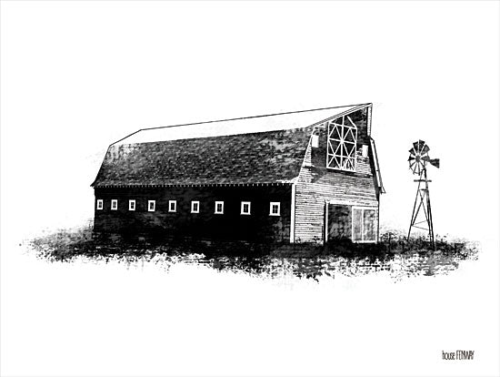 House Fenway FEN117 - FEN117 - Farmhouse Barn - 16x12 Black & White, Barn, Windmill from Penny Lane
