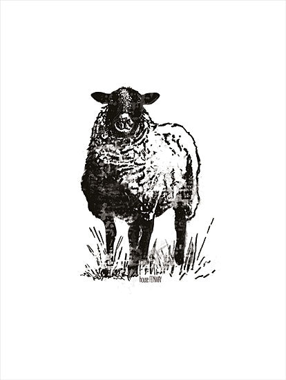 House Fenway FEN119 - FEN119 - Farmhouse Sheep - 12x16 Black & White, Sheep, Farmhouse Sheep from Penny Lane