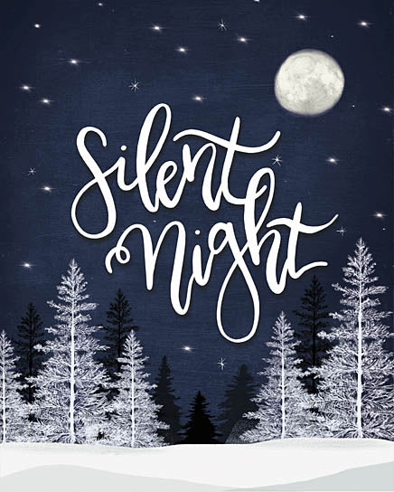House Fenway FEN124 - FEN124 - Silent Night - 12x16 Silent Night, Holidays, Pine Trees, Moon, Winter, Snow, Signs from Penny Lane
