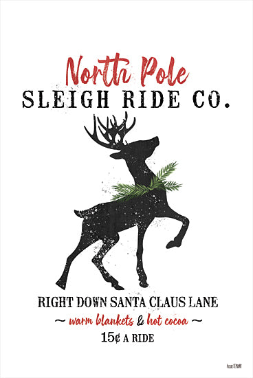 House Fenway FEN157 - FEN157 - Sleigh Rides - 12x18 Sleigh Rides, Reindeer, North Pole, Holidays, Signs from Penny Lane