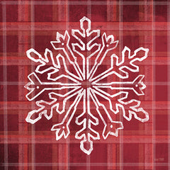 FEN160 - Red Plaid Snowflakes - 12x12