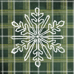 FEN161 - Green Plaid Snowflakes - 12x12