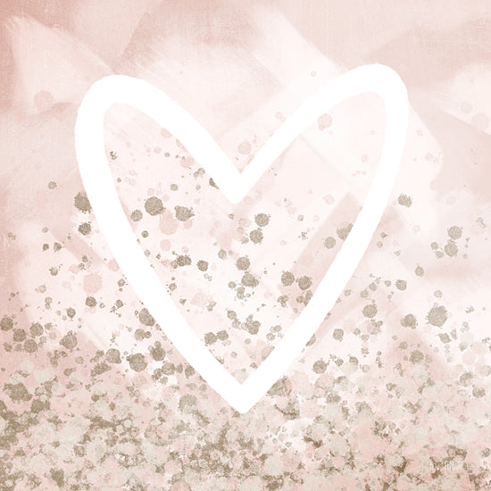 House Fenway FEN180 - FEN180 - Abstract Blush Heart    - 12x12 Heart, Blush, Abstract, Paint Splatter, Love from Penny Lane